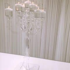 acrylic candelabra modern event rental 