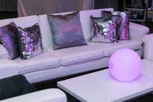 Modern Event Rental, Best Event Rentals Chicago has to offer image of white leather sofa set up