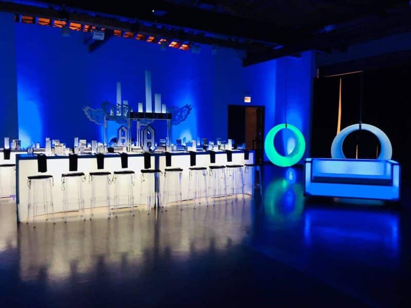An Event Set Up With LED Furniture Rentals From Modern Event Rentals