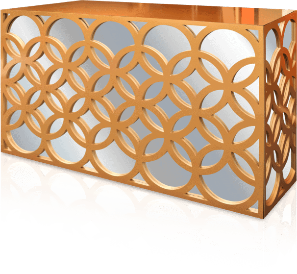 Modern Event Rental ZIVA GOLD MIRROR BAR