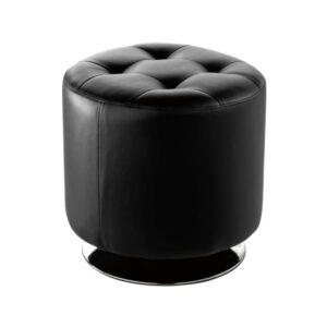 BLACK SWIVEL ROUND OTTOMAN
