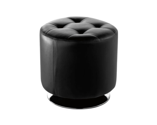 BLACK SWIVEL ROUND OTTOMAN