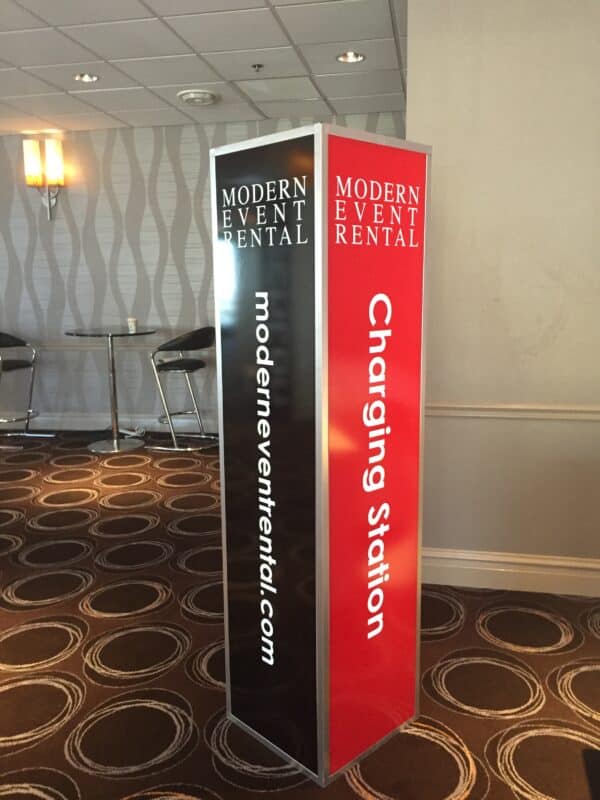 6ft LED Acrylic Pillar 3 led acrylic pillar with branding