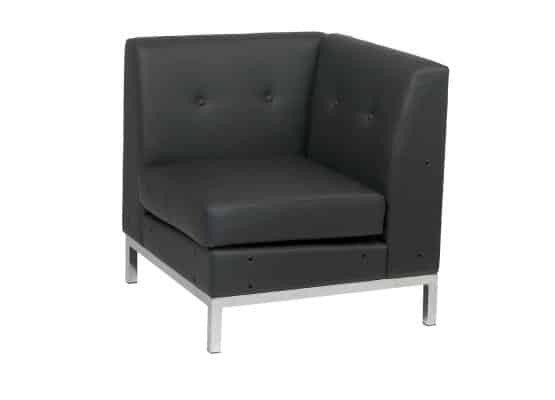 MADISON BLACK CORNER CHAIR 30 In H x 30 In W x 23 In D