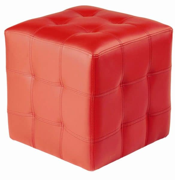 MODERN RED BOX OTTOMAN
