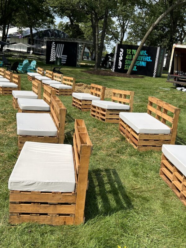 Palette White Sofa 2 pallete sofa outdoor event rental