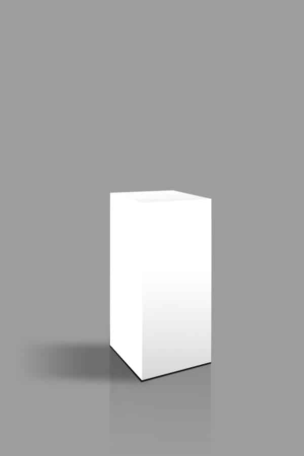 SHORT WHITE PEDESTAL 30H X 18W X 18D scaled 1