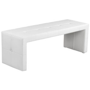 WHITE BENCH OTTOMAN