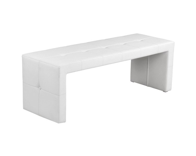 WHITE BENCH OTTOMAN