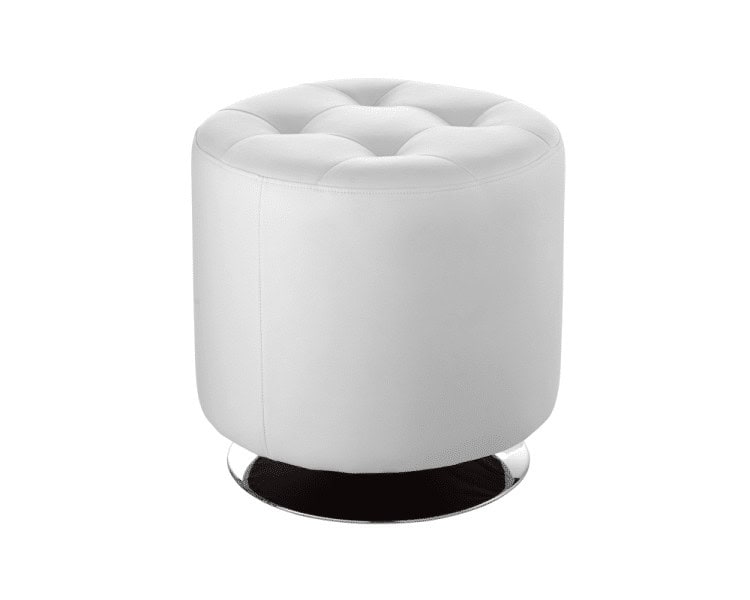 WHITE SWIVEL ROUND OTTOMAN