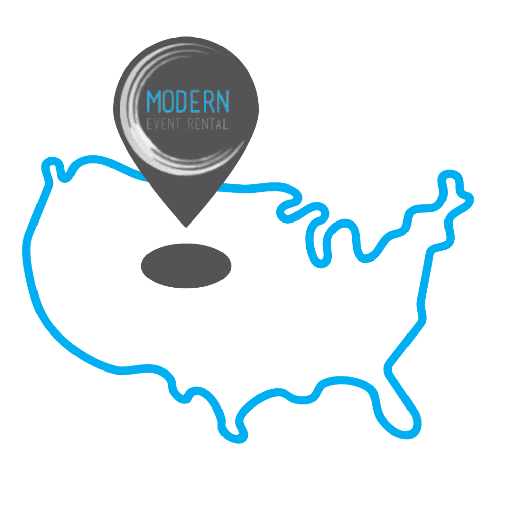 Image of Modern's logo on USA to show it is furniture rental company with delivery service across country