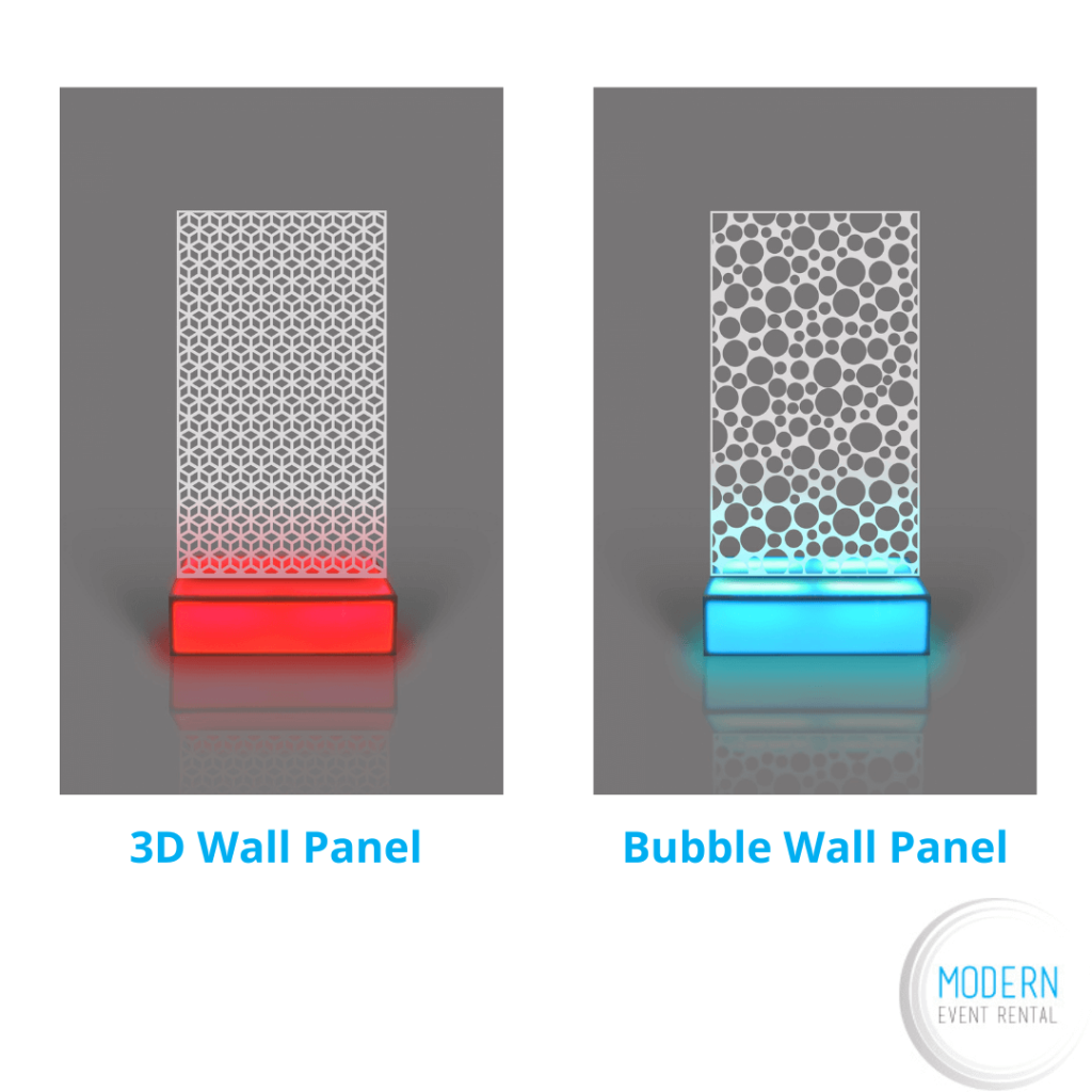 3D Wall Panel and Bubble Wall Panel From Modern Event Rental