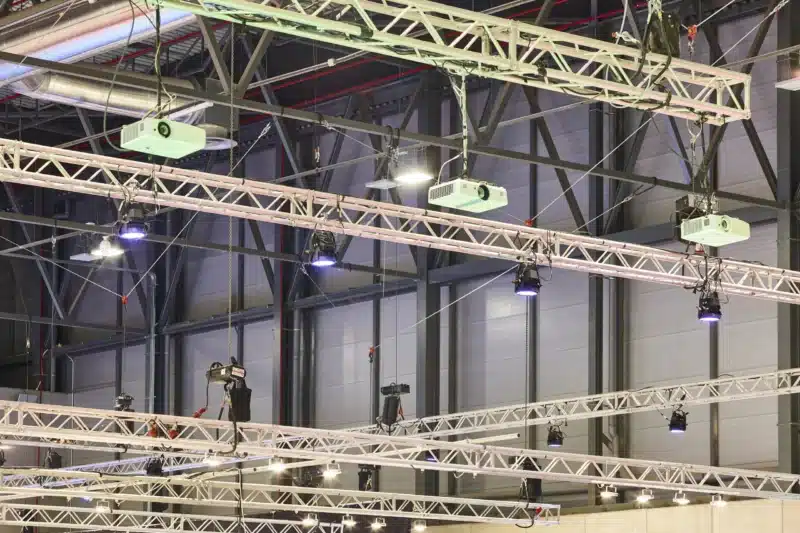 lighting and projectors truss structure indoor set utc scaled