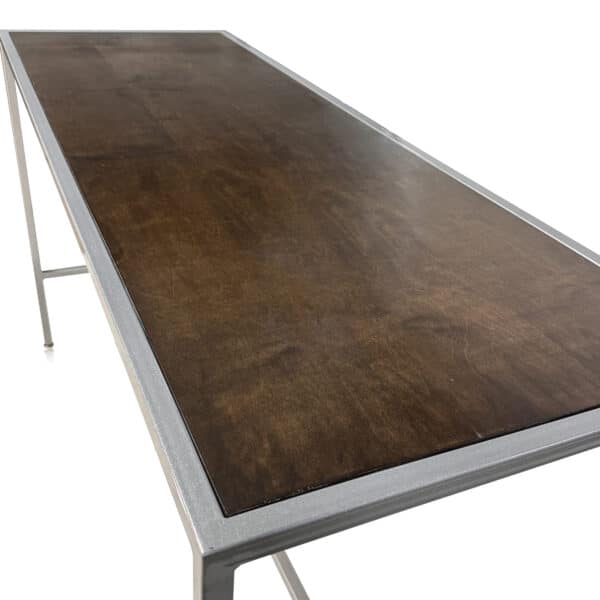 BALI SILVER COMMUNAL BAR TABLE WITH WOOD TOP