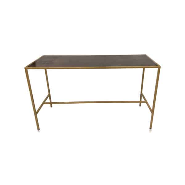 BALI GOLD COMMUNAL BAR TABLE WITH WOOD TOP