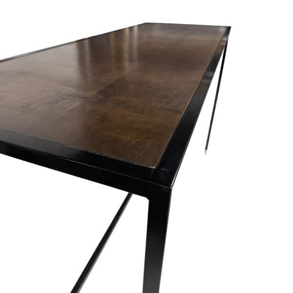 BALI BLACK COMMUNAL BAR TABLE WITH WOOD TOP