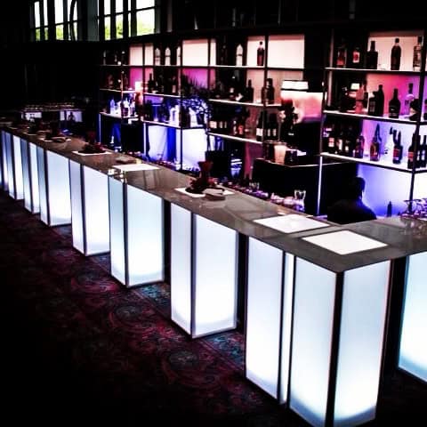 illuminated led pedestal bar - chicago event furniture rental