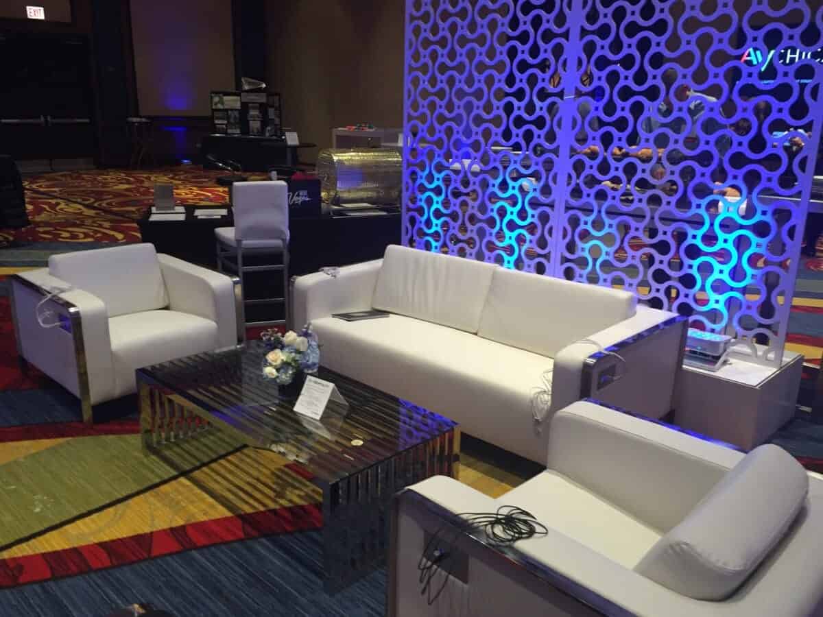 Charging furniture Provided by Las Vegas event furniture rental