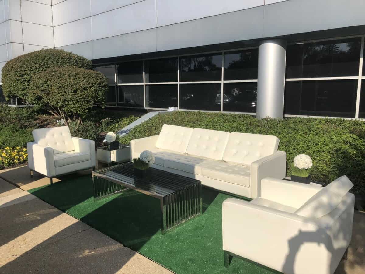 Kansas City Party Furniture Rentals - white leather furniture