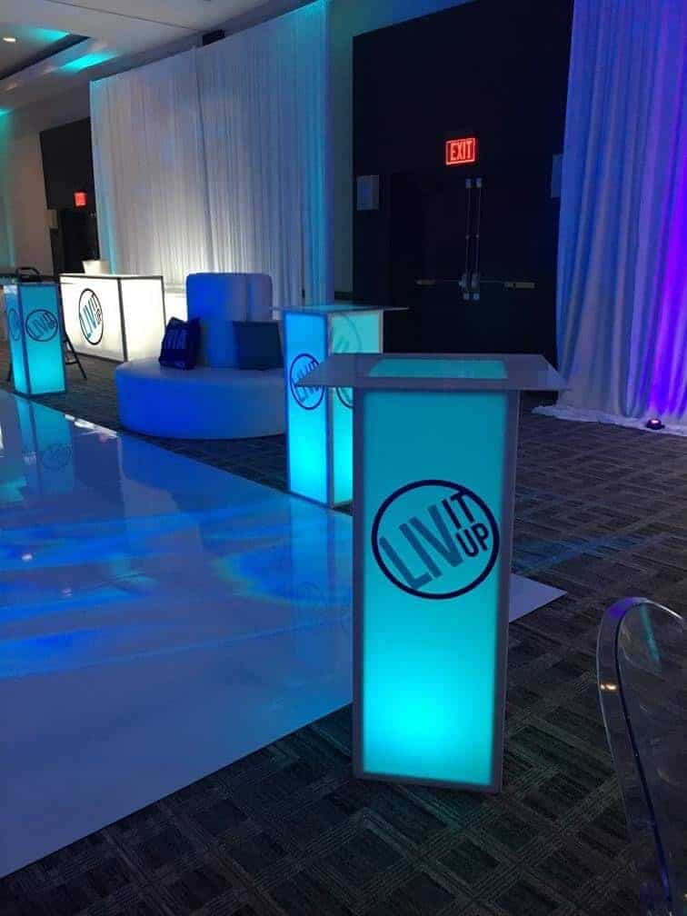 led event furniture rentals
