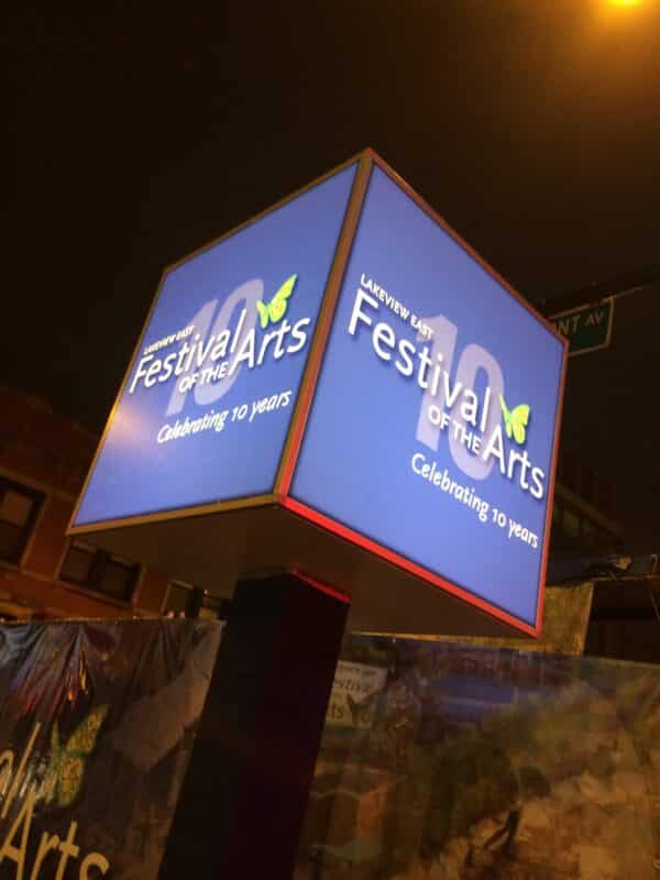 led cube with graphics for events