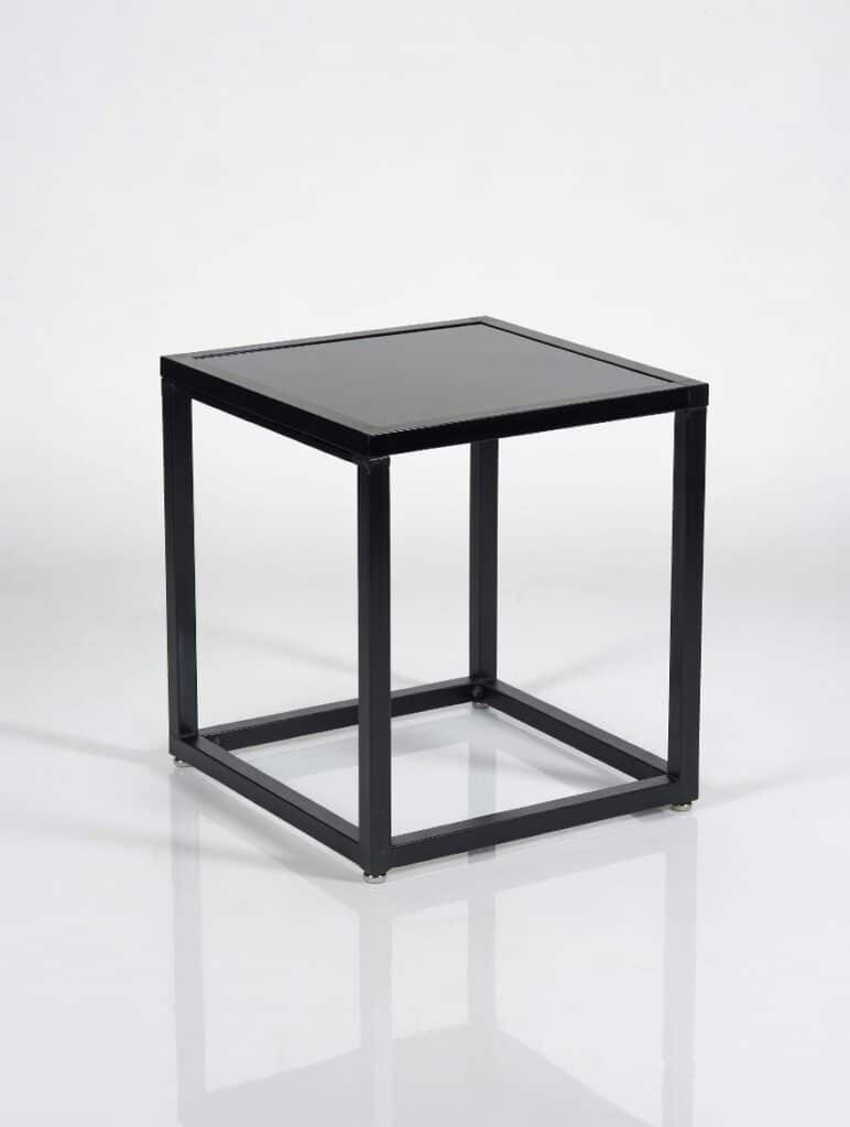 Modern Club Coffee & End Tables Built for Branded Event Rentals 1 black end table rental chicago