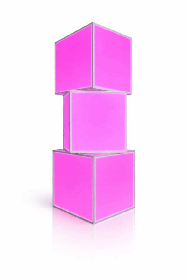 3FT ILLUMINATED ACRYLIC CUBE 4 LED CUBES STACKED 6