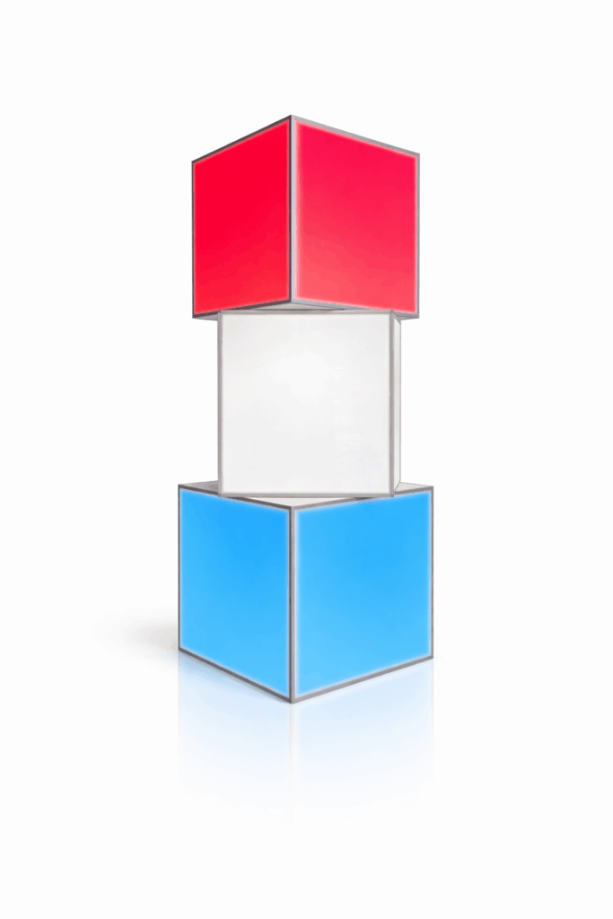 acrylic cube stacked for event rentals