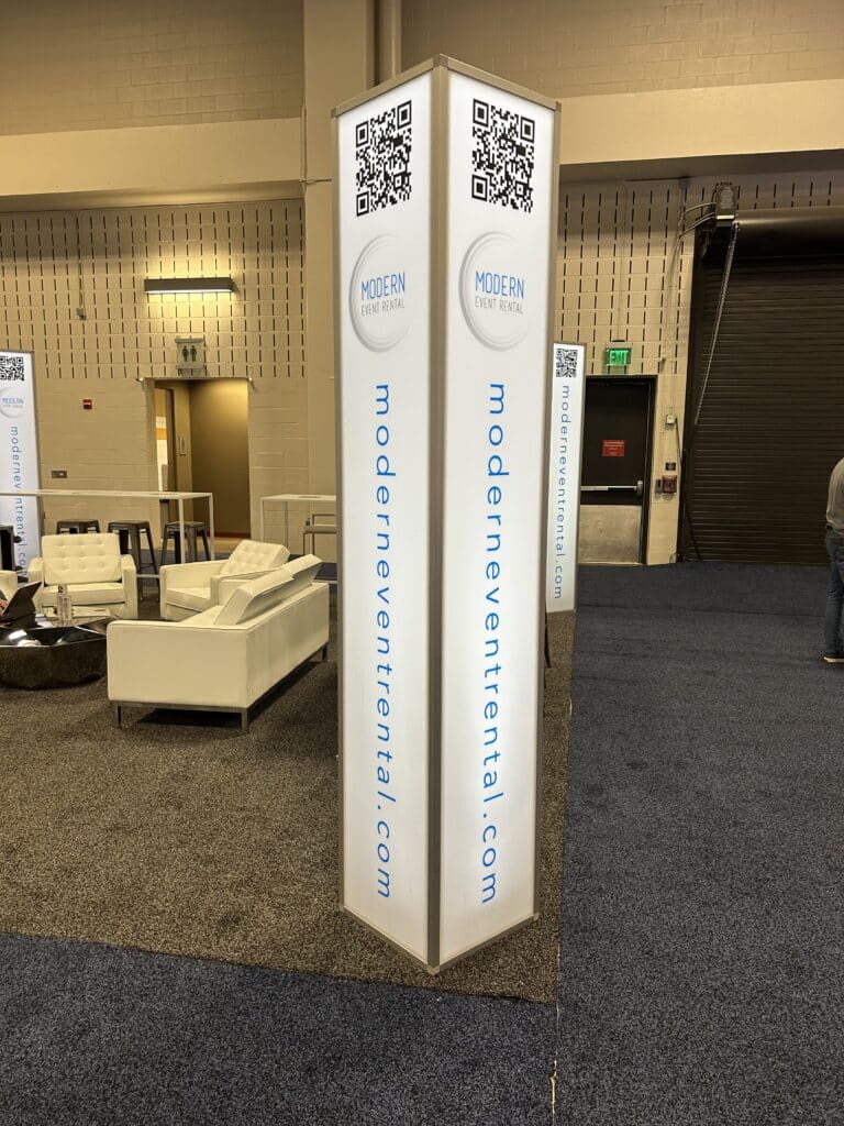 8FT LED PILLAR WITH BRANDING EVENT