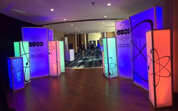 6ft LED Acrylic Pillar 2 ILLUMIANTED GALLERY WALL AND LED PILLAR WITH BRANDING 1