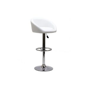 Scoop white bucket-seat swivel bar stool